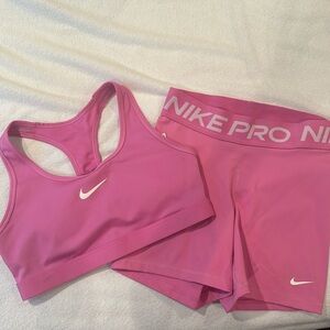Nike women’s 5” shorts and matching sports bra